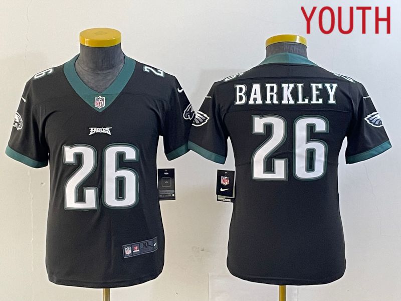 Youth Philadelphia Eagles 26 Barkley Black New Nike Vapor Untouchable Limited NFL Jersey